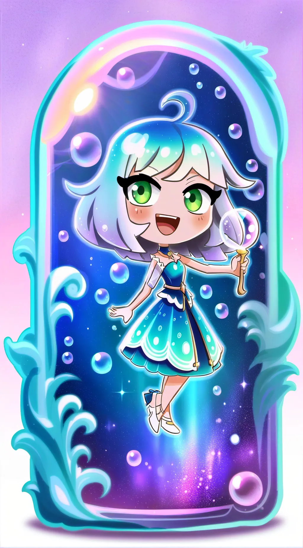 ai character: bubble but human  background