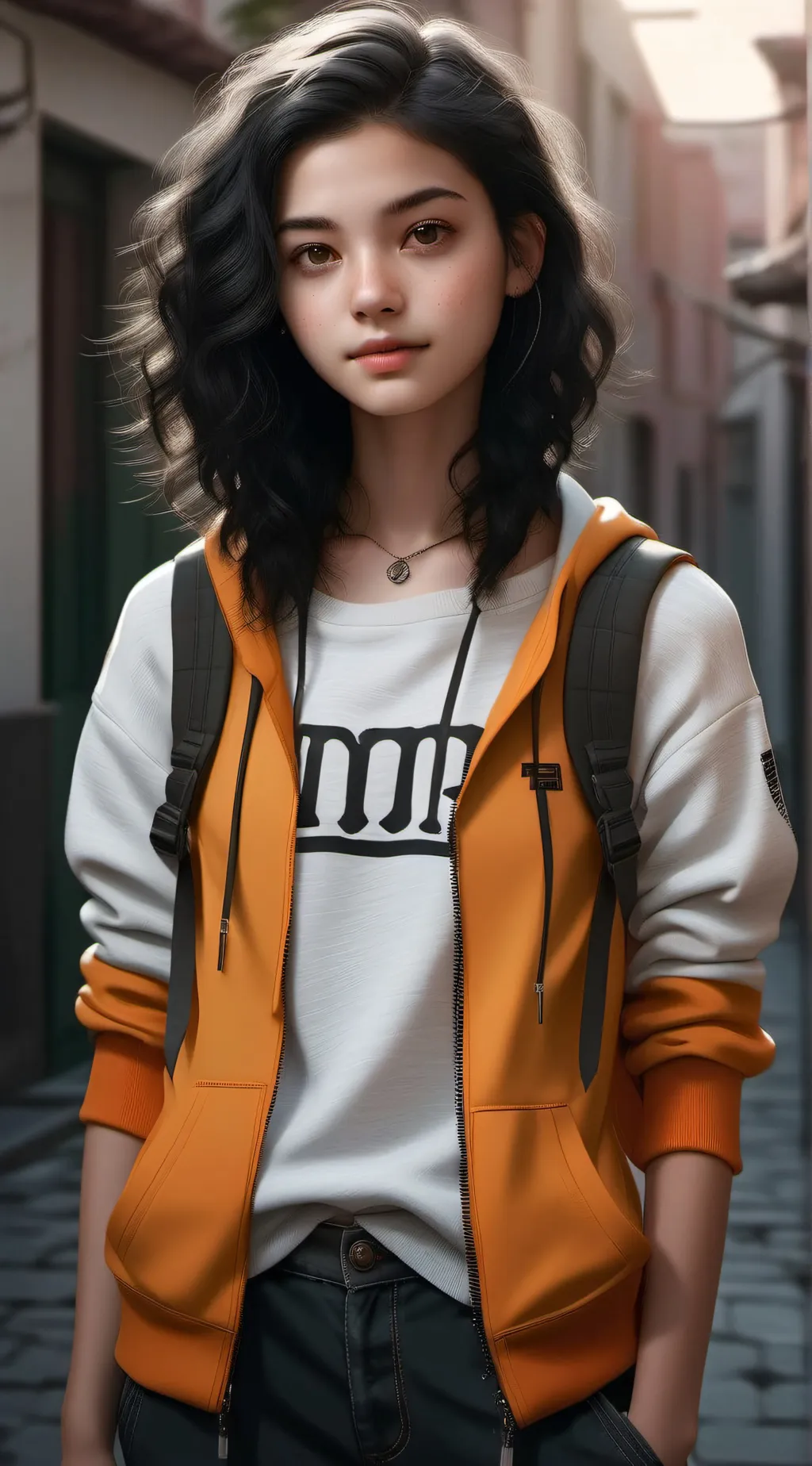 ai character: Violet background