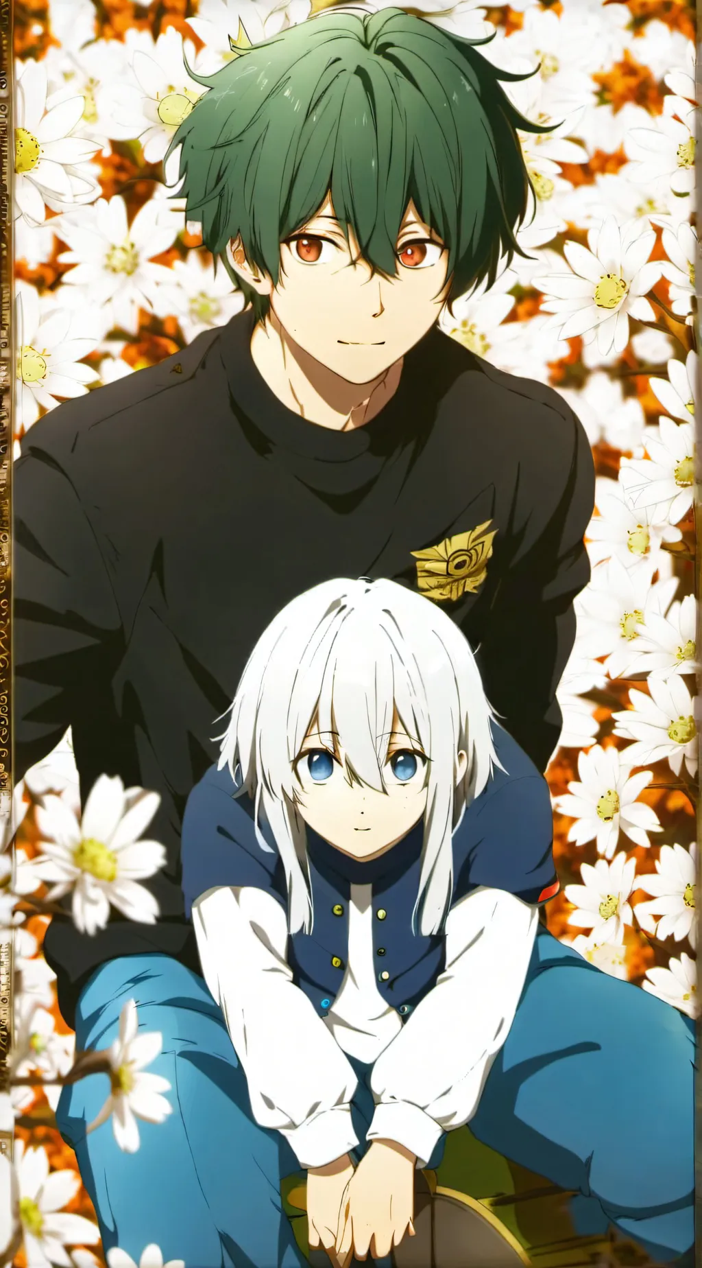 ai character: Bakugo and Deku background