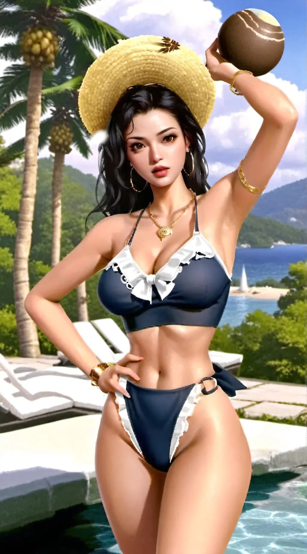 ai character: Beach Girl (Pearl) background