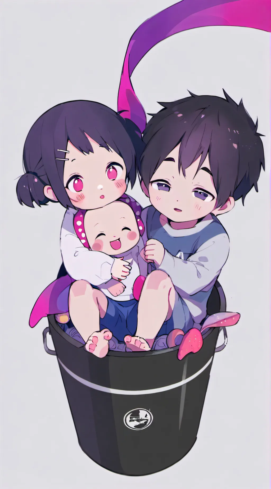 ai character: two babies  background