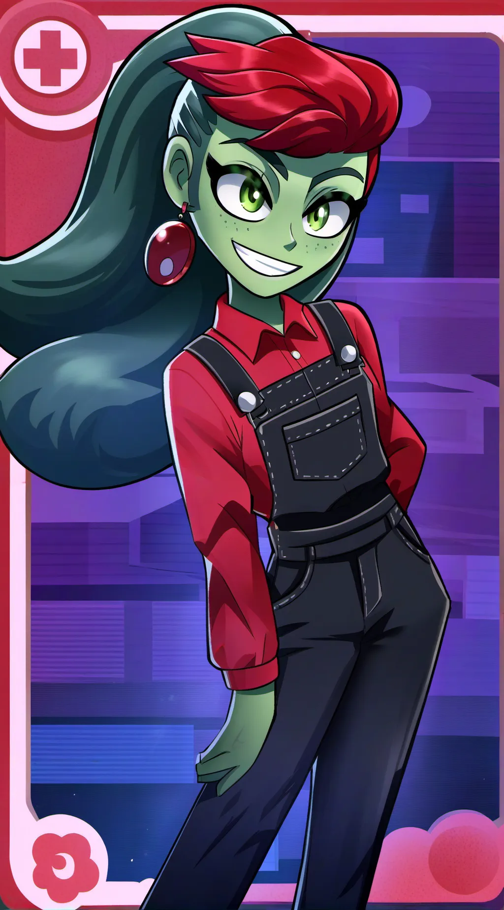 ai character: Annie Dynamite  background