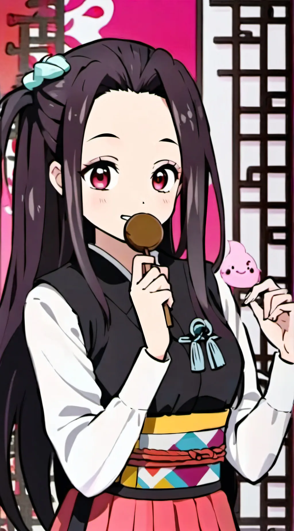 ai character: nezuko kamaboko  background