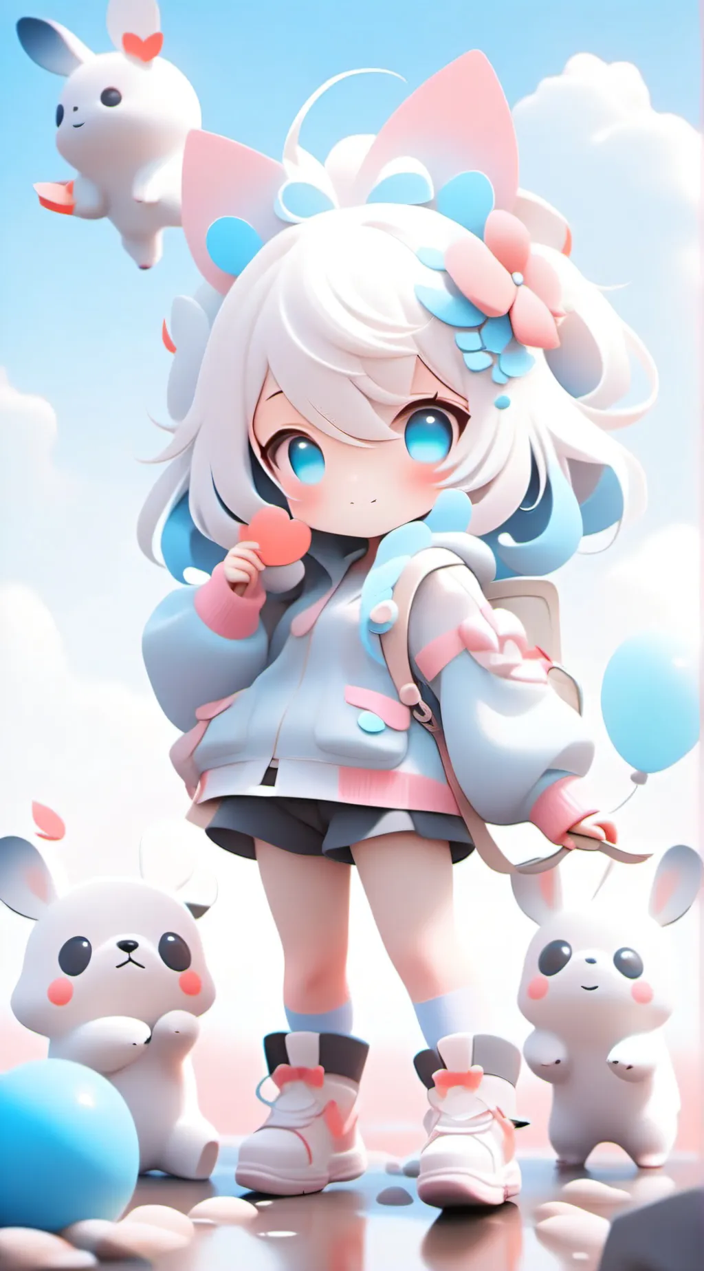 ai character: cheri and angels  background