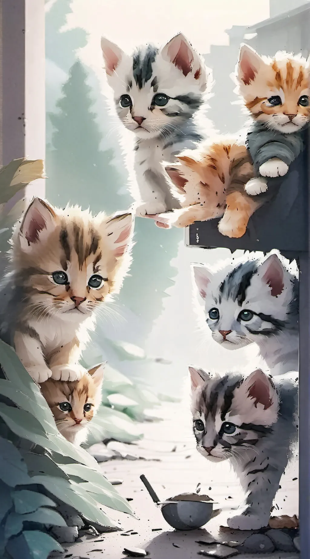 ai character: Baby kittens background