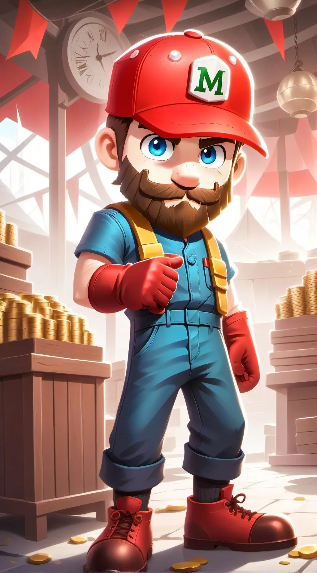ai character:  Super Mario background