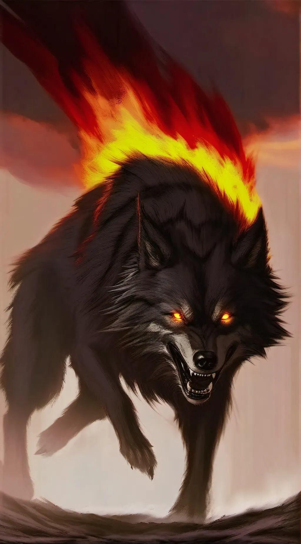 ai character: MHA fire wolf! background
