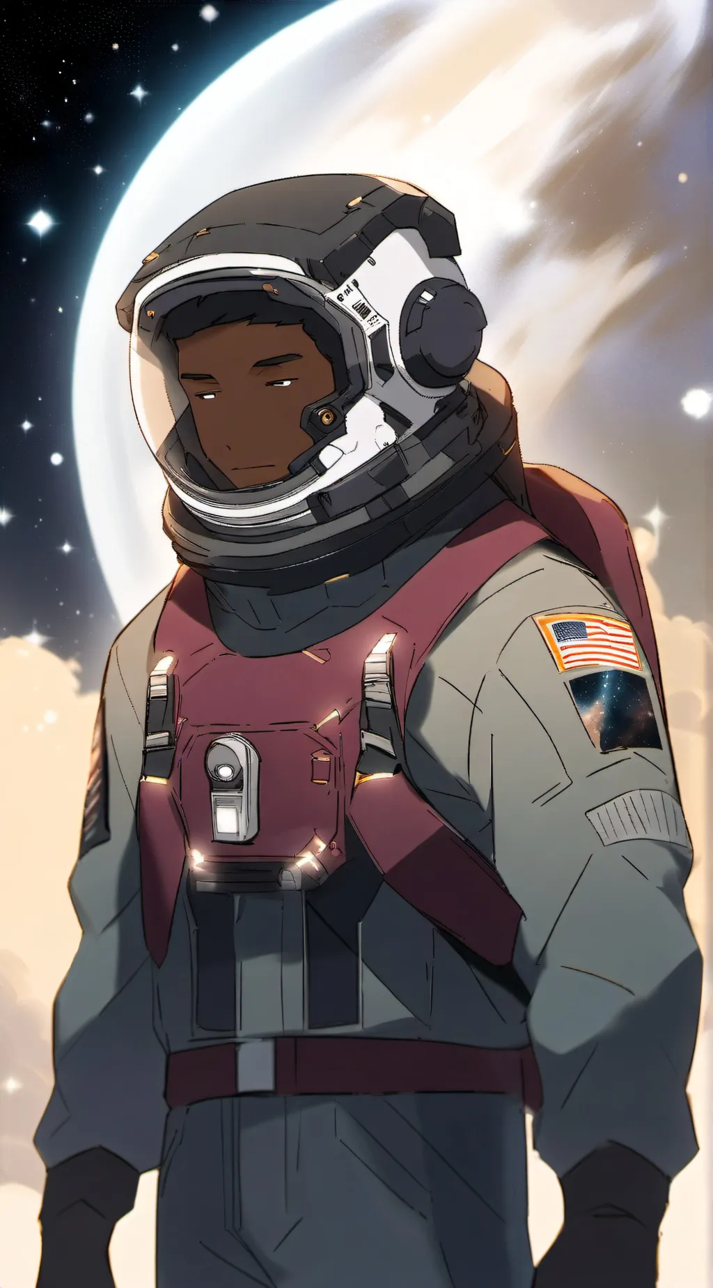 ai character: maroon (among us) background