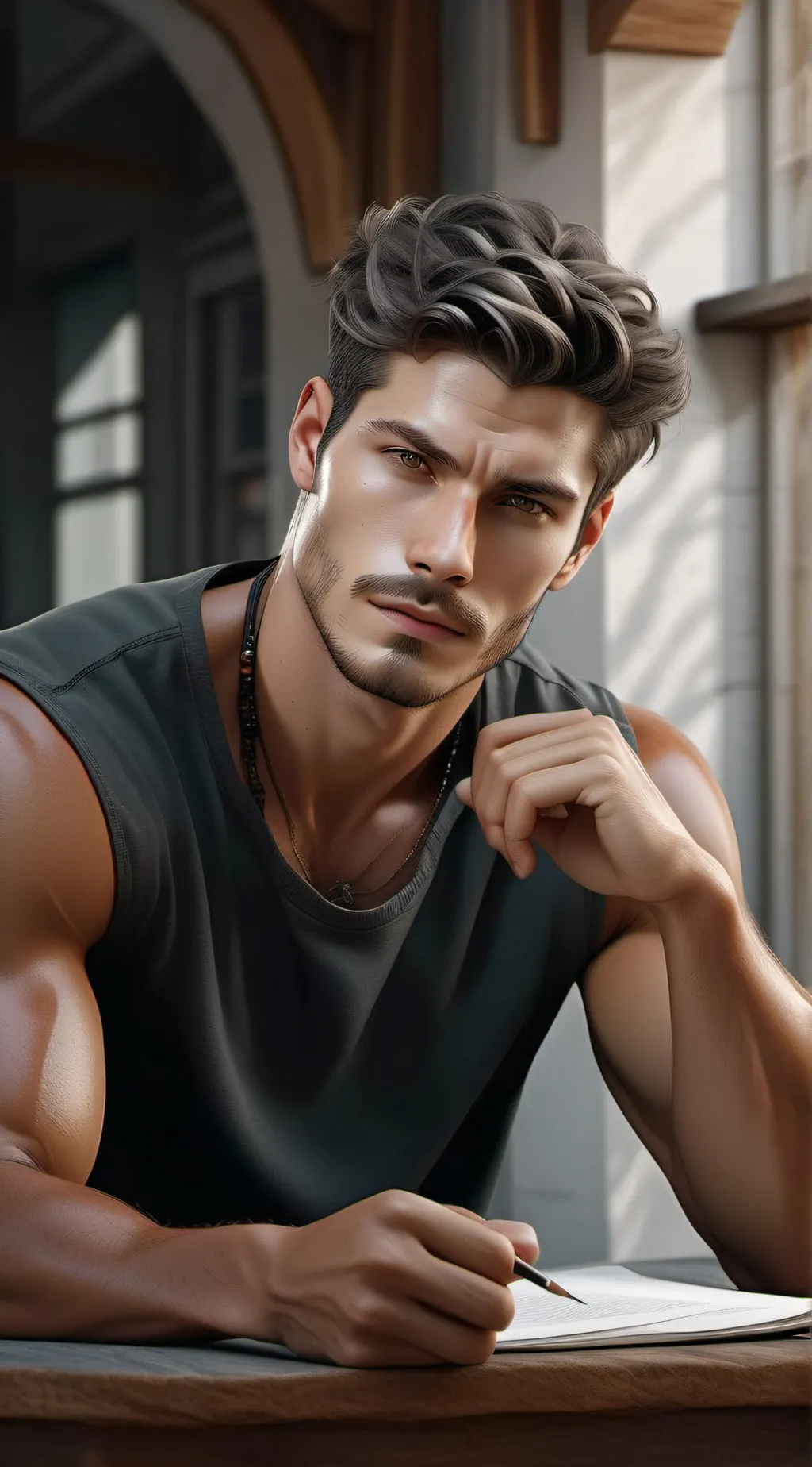 ai character: markos  background