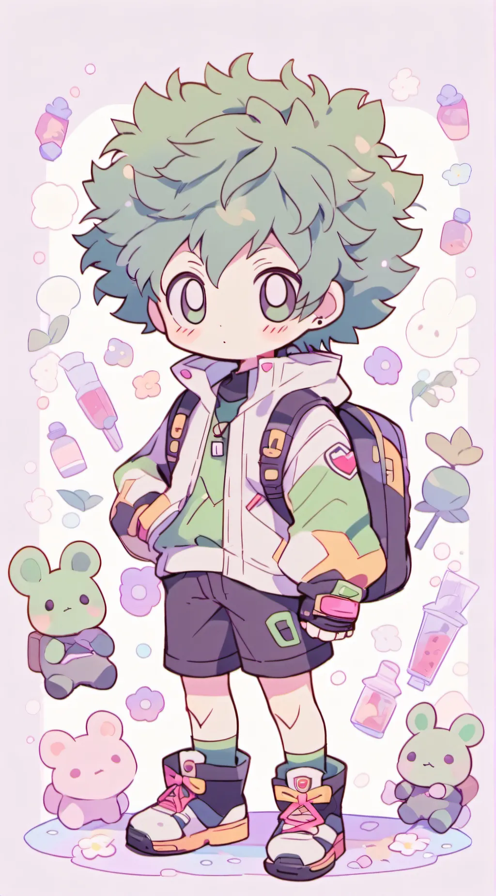 ai character: Deku chibi background