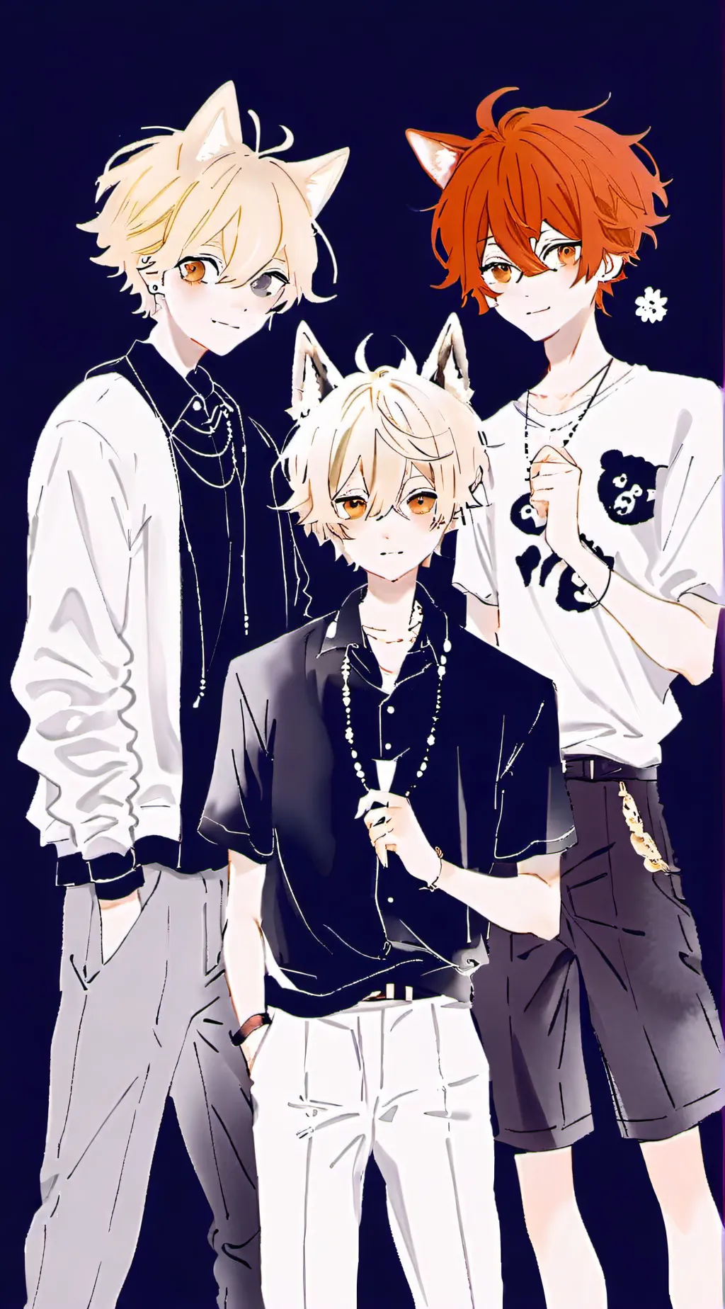 ai character: Lucin&Dexter&Red background