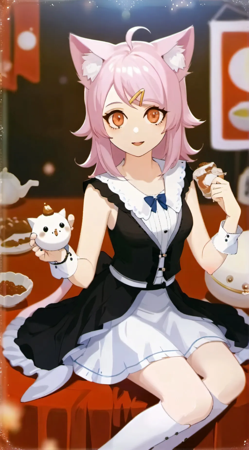 ai character: cat girl background