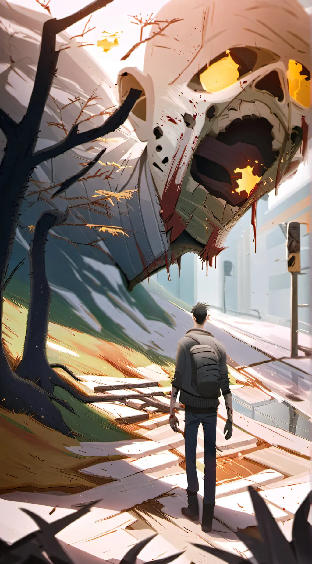 ai character: zombie apocalypse  background