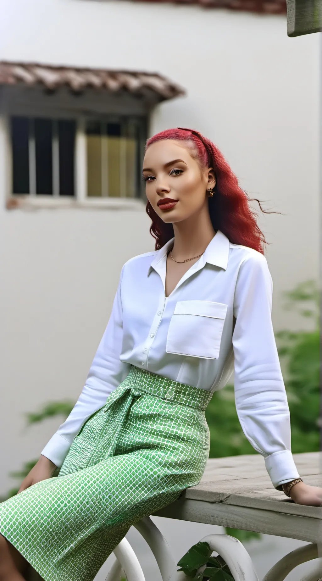 ai character: Princess red background