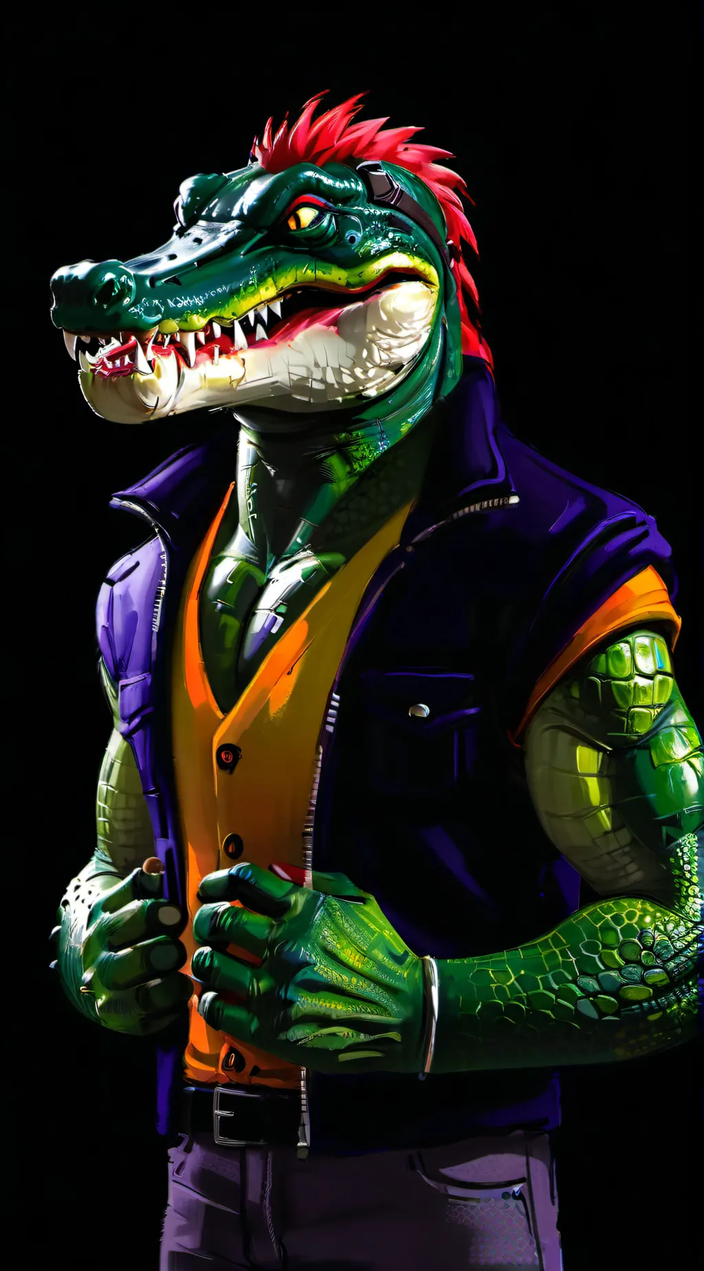 ai character: Monty gator ￼ background