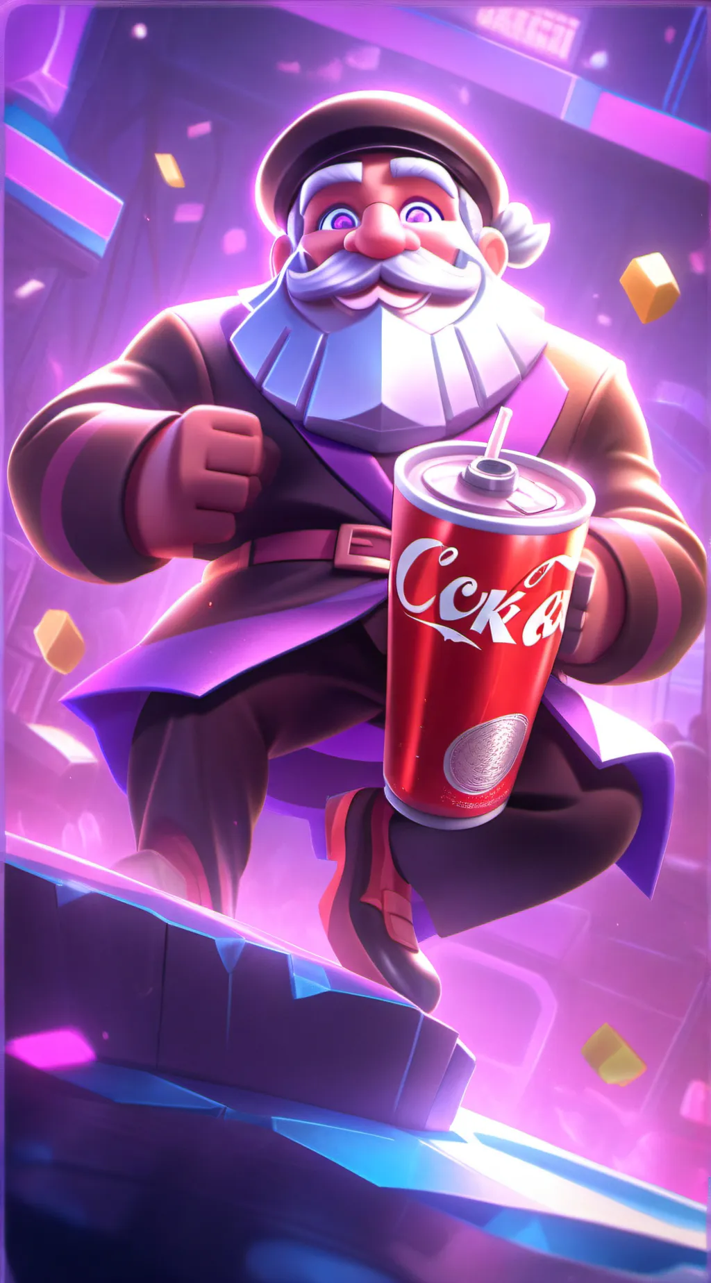 ai character: coke man background