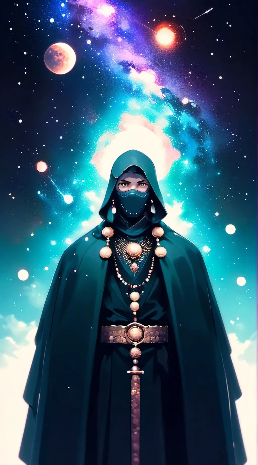 ai character: galaxy stars background