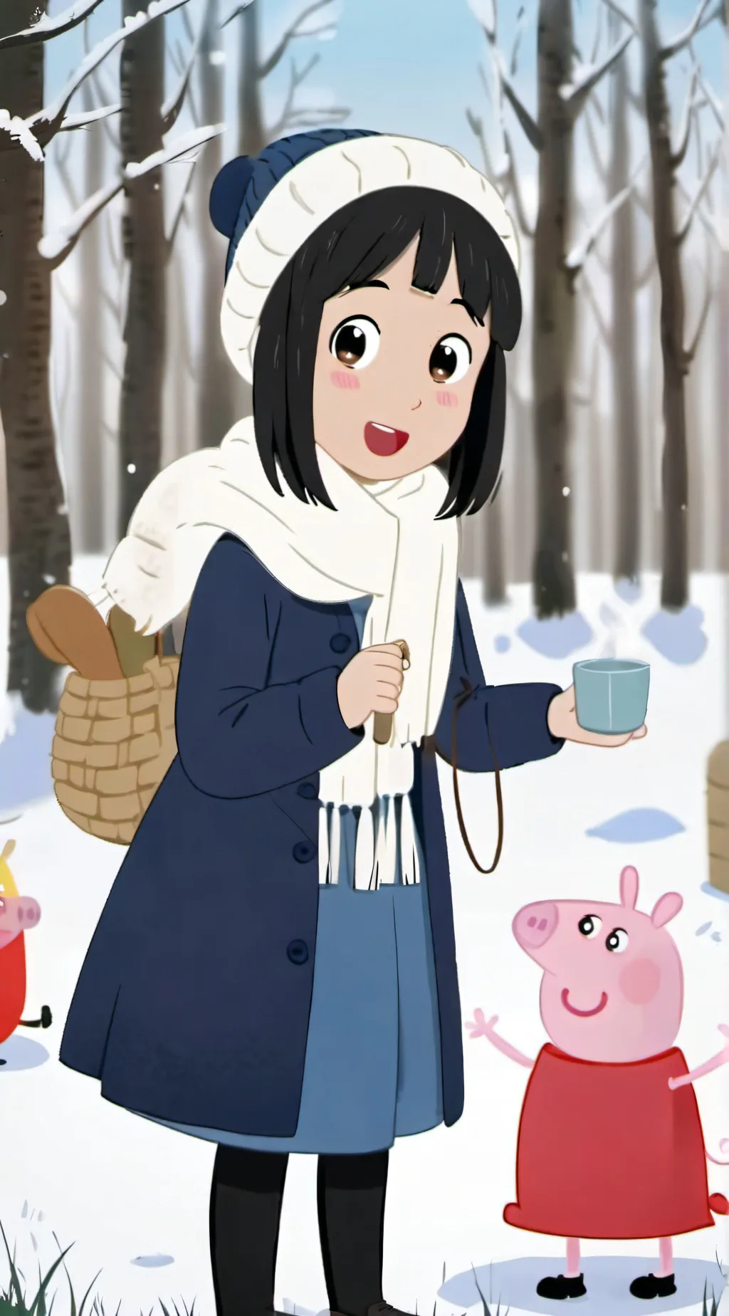 ai character: Peppa pig background