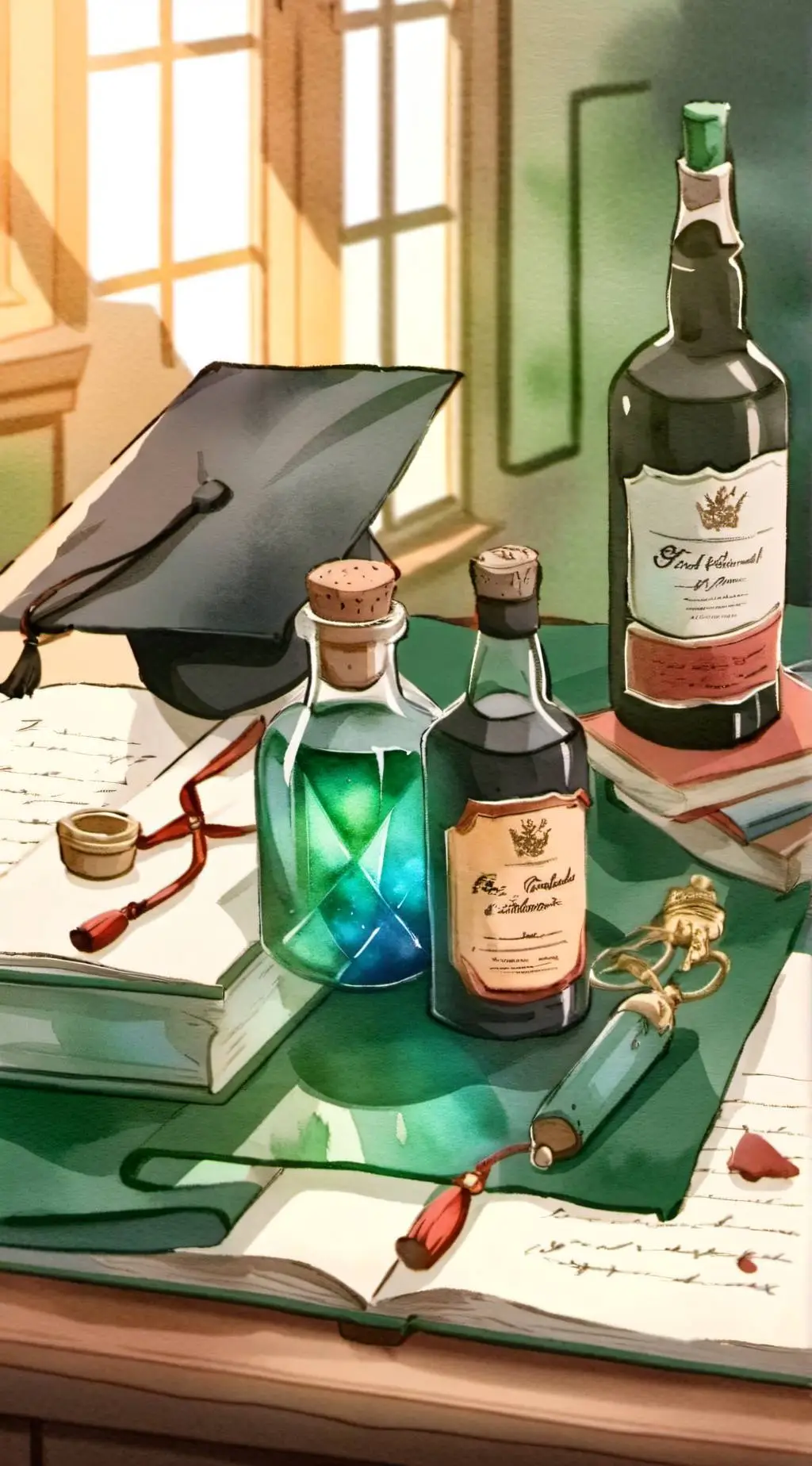 ai character: 3 potions  background