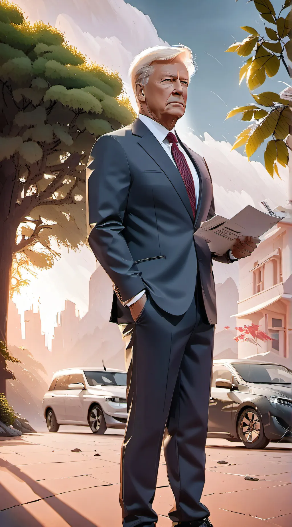 ai character: Donald Trump  background