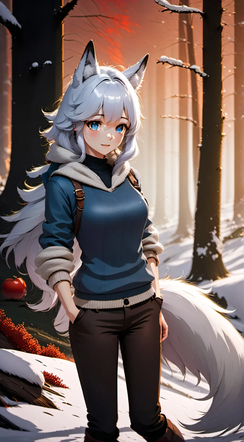ai character: Snow background