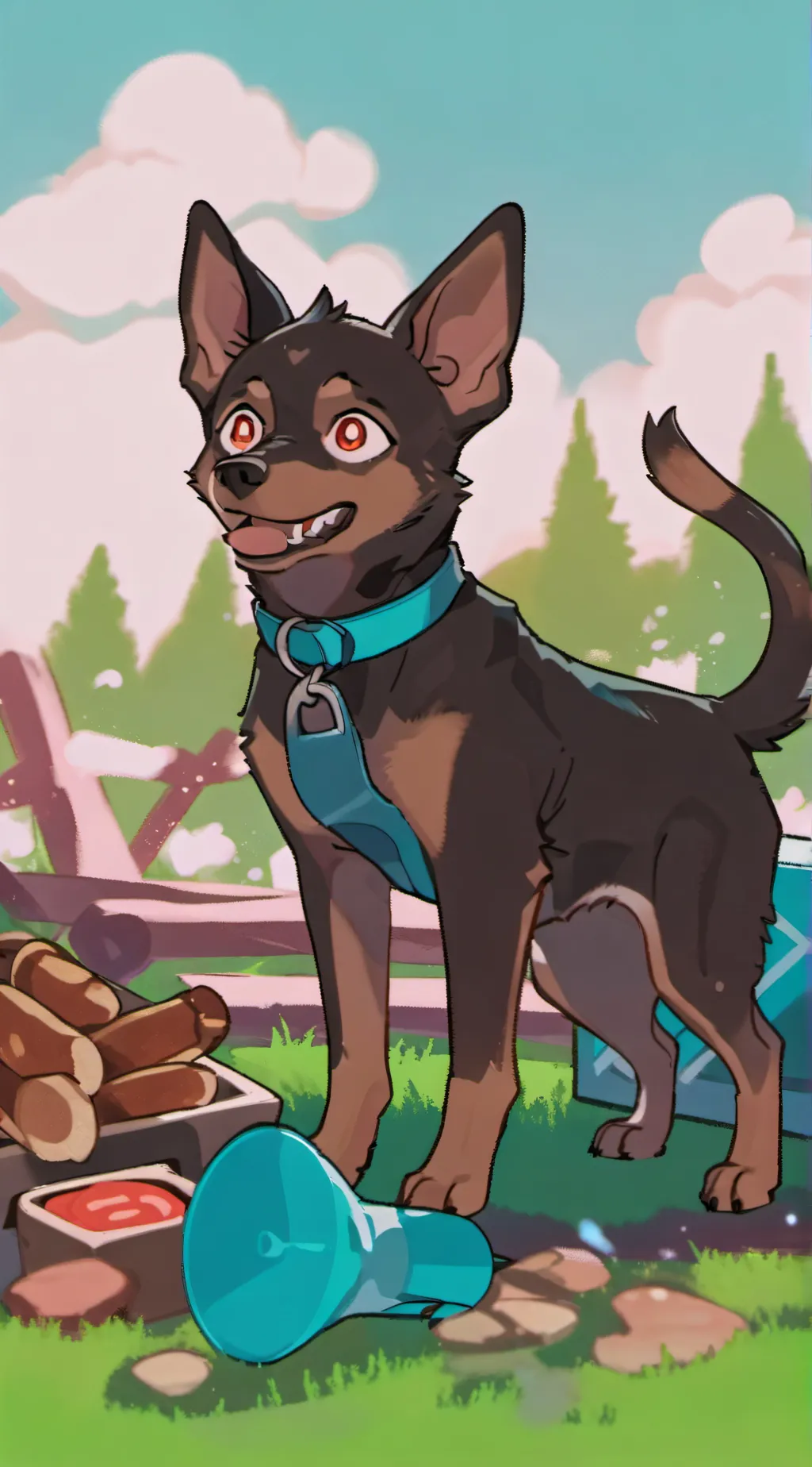 ai character: HH dog background