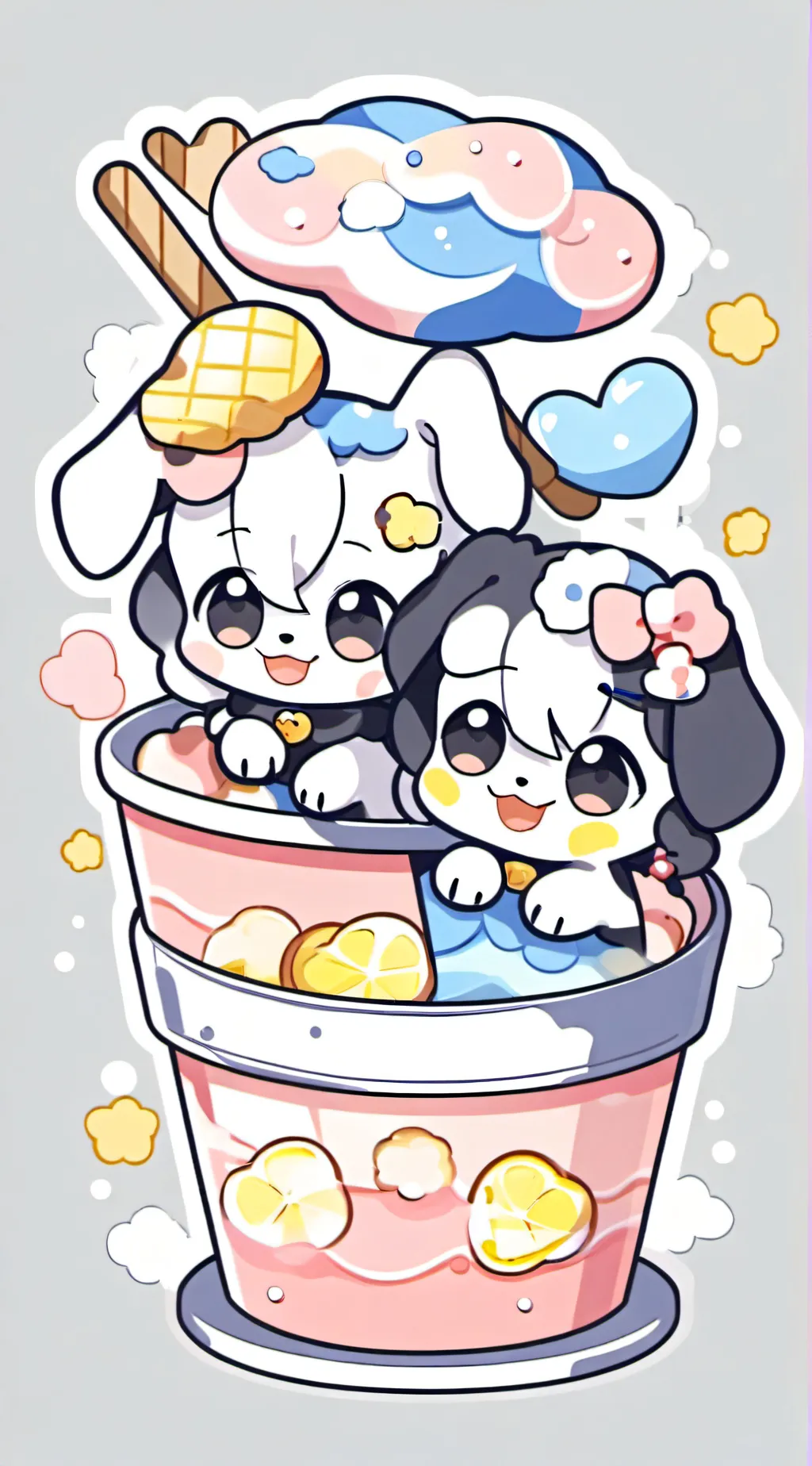 ai character: chocolate and mint background