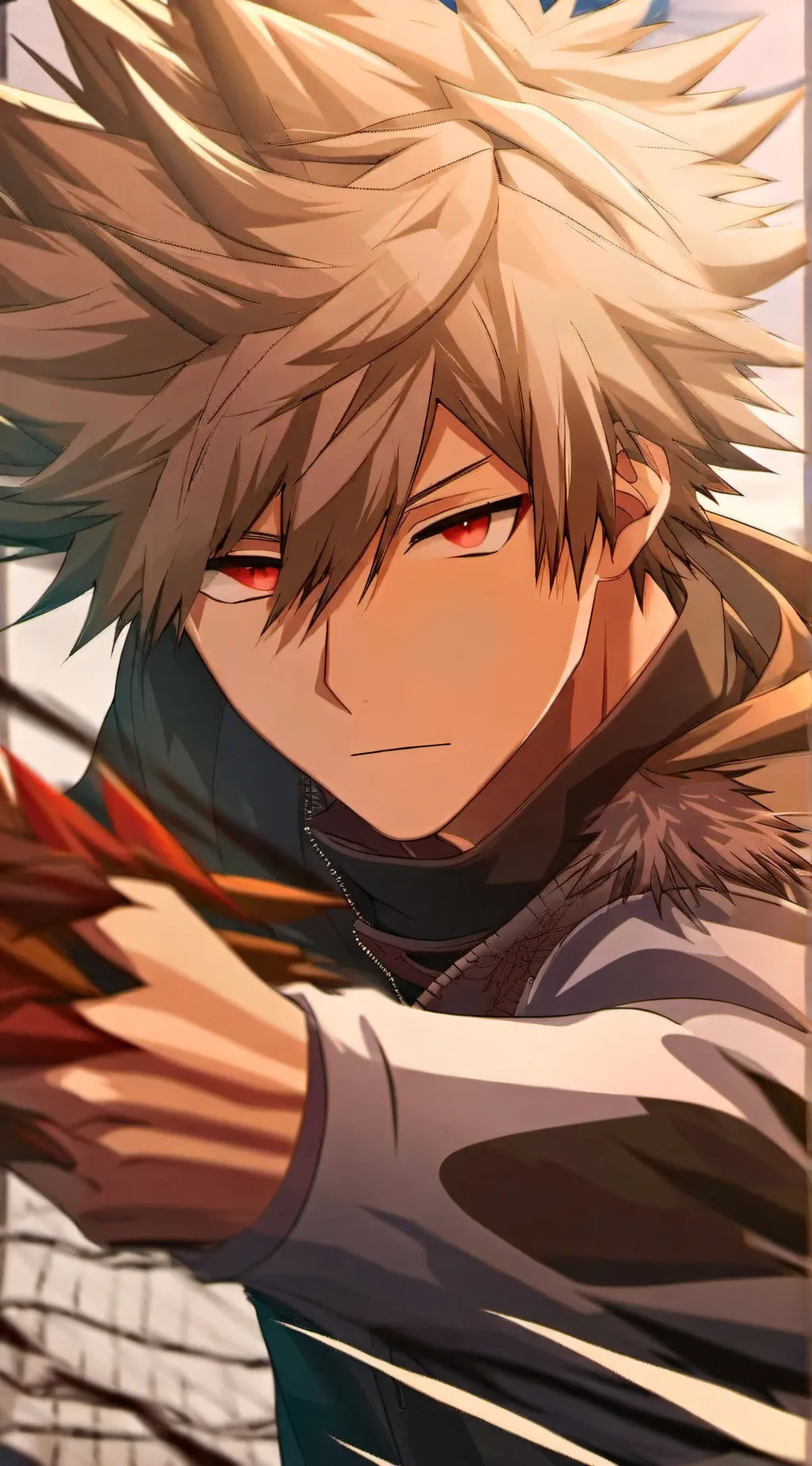 ai character: Bakugo (after war) background