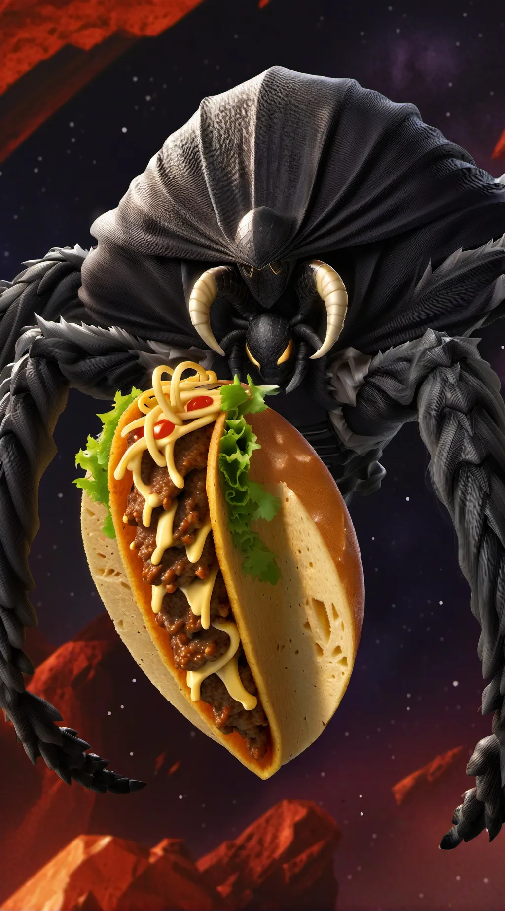 ai character: spider  background