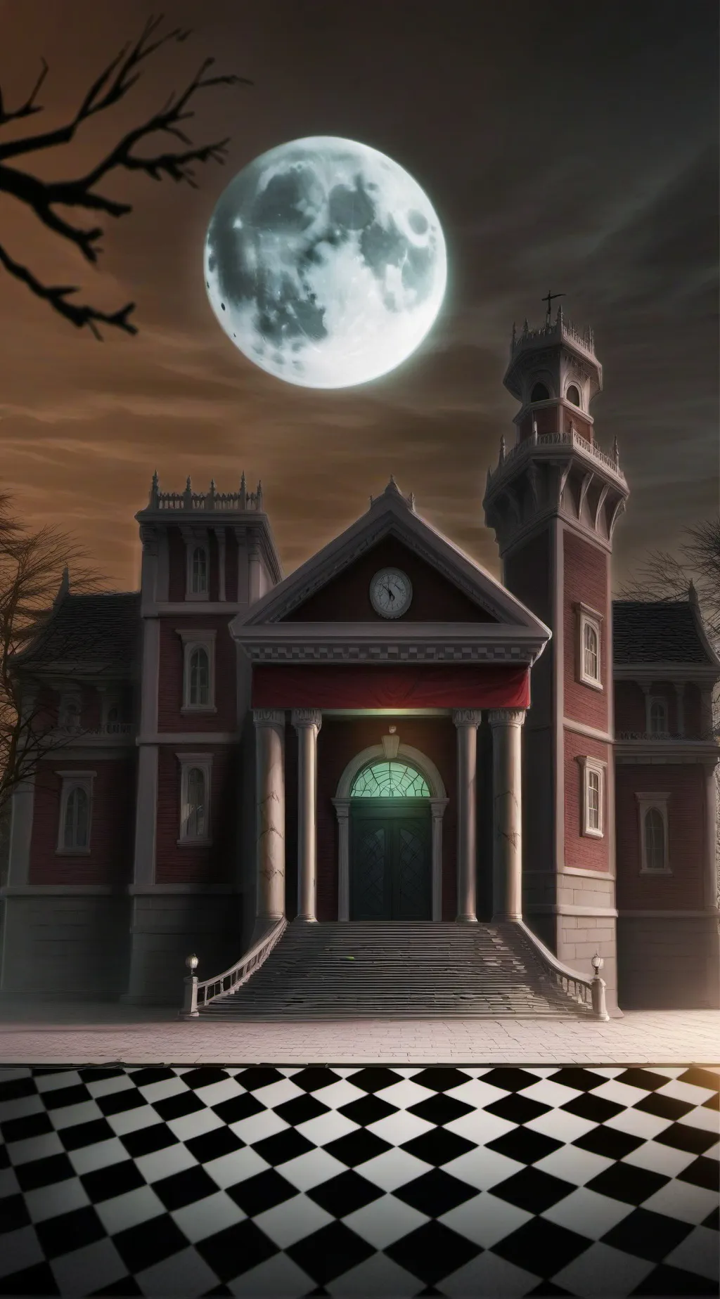 ai character: haunted Mansion background