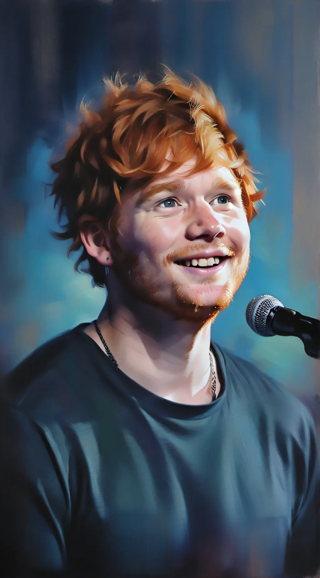 ai character: Ed Sheeran  background