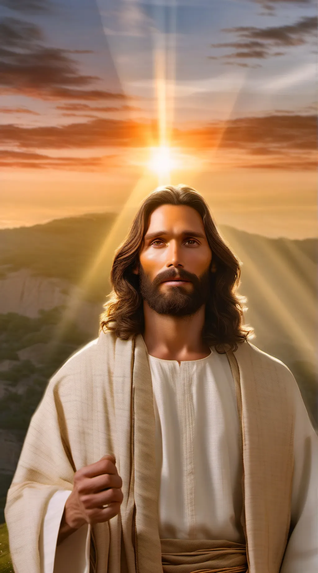 ai character: Jesus Christ  background