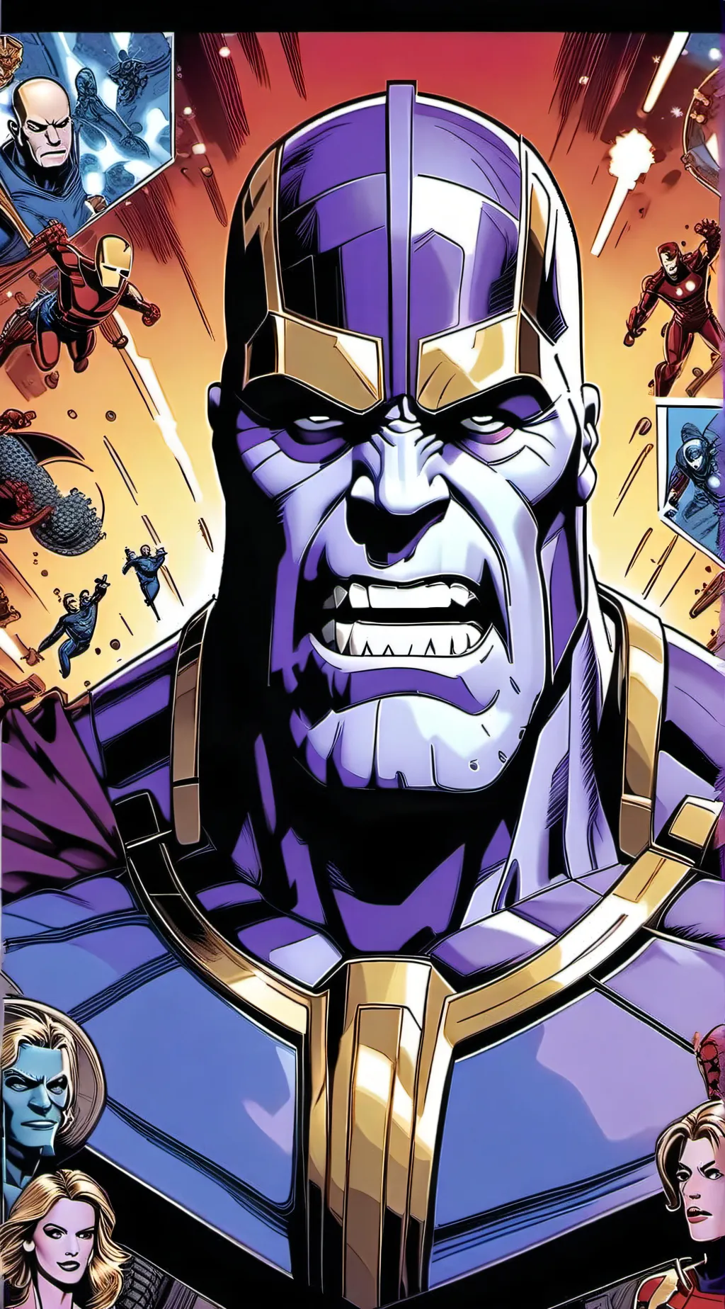 ai character: Avengers + Thanos background