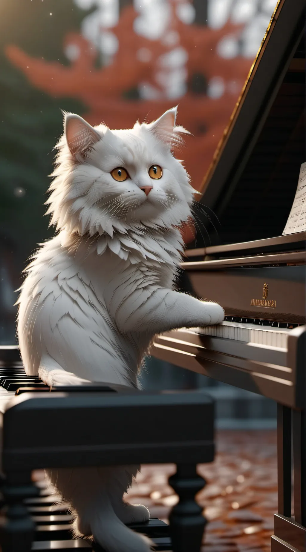 ai character: lyrics cat  background