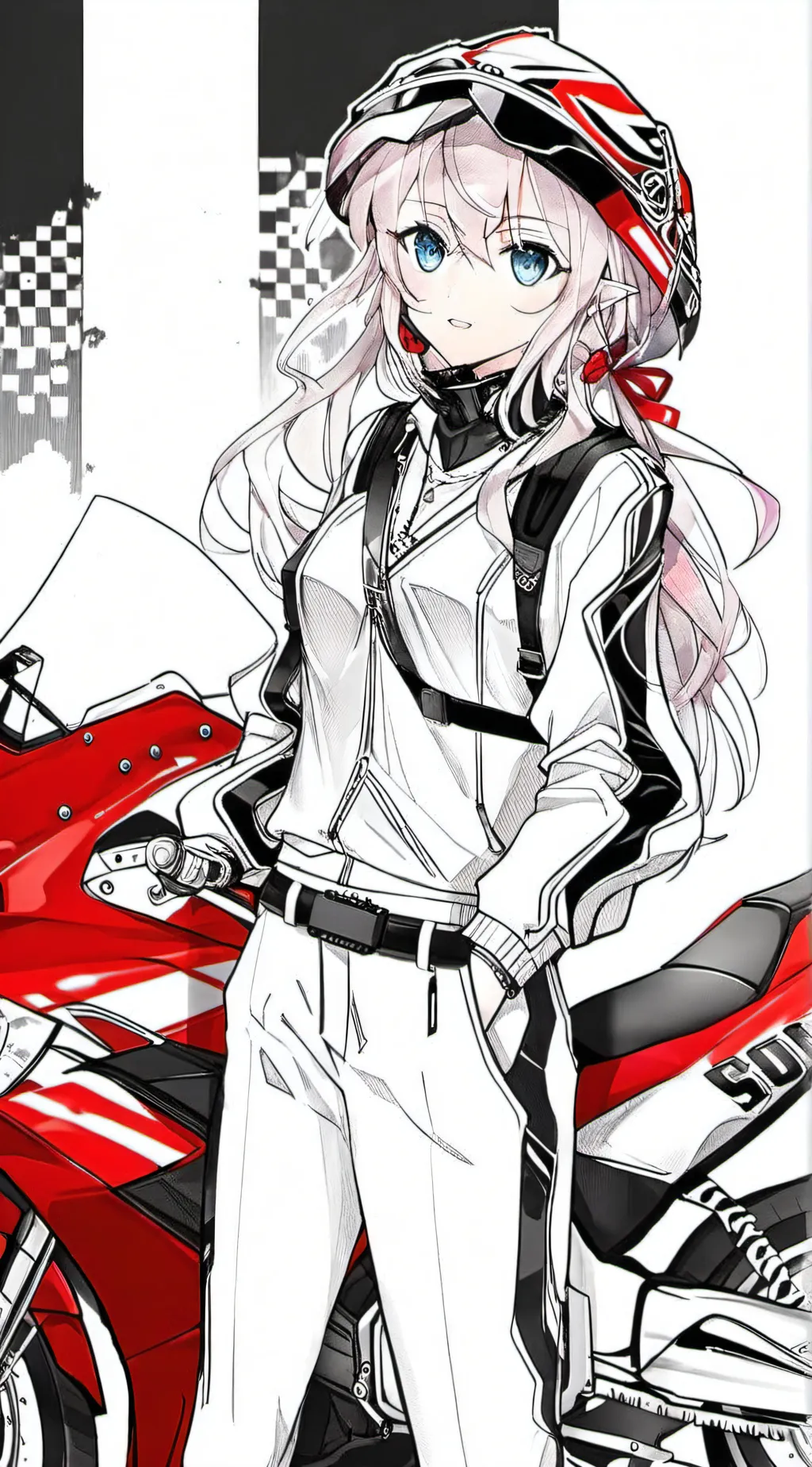 ai character: MHA motorcyclegirl background