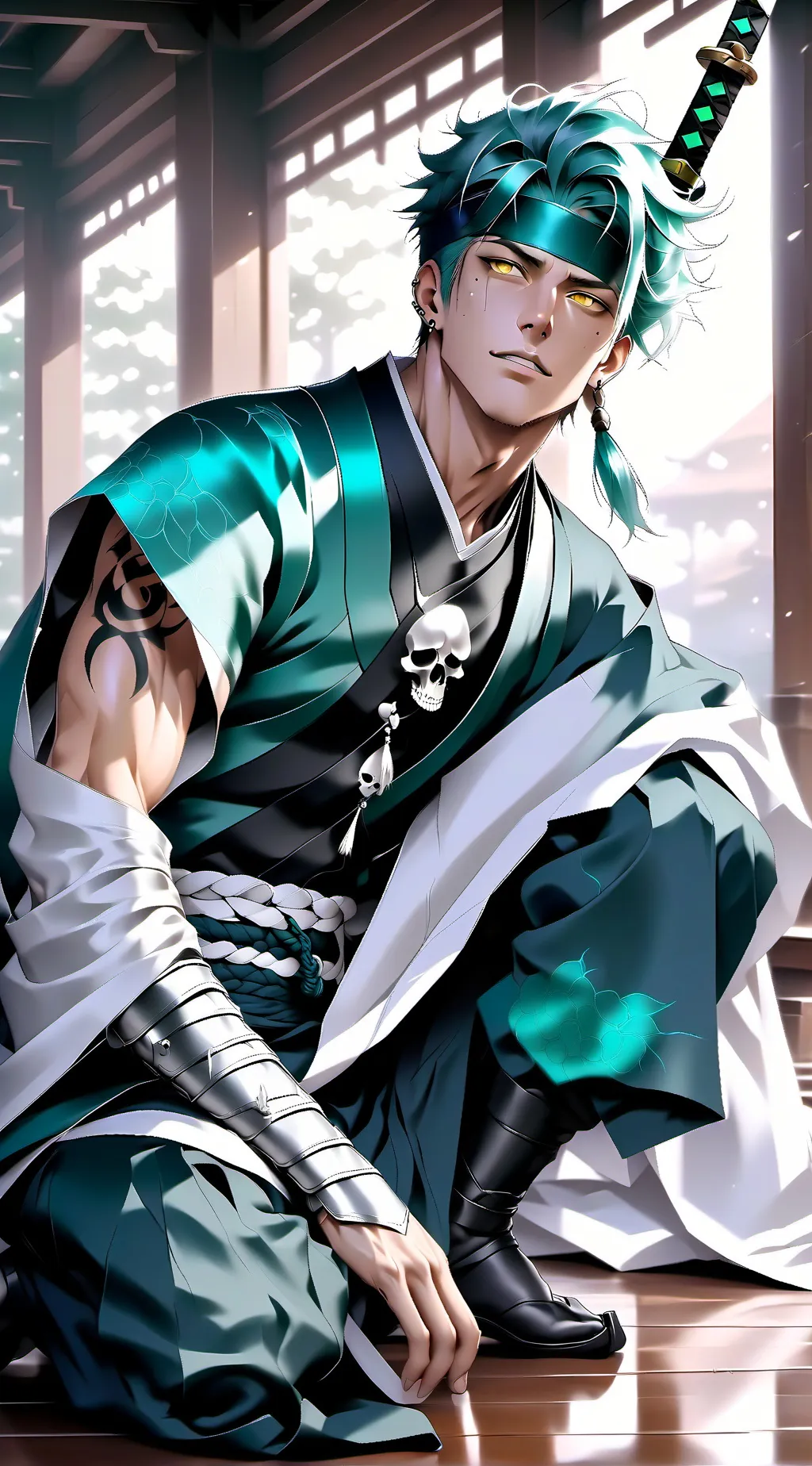 ai character: Levi Legos background