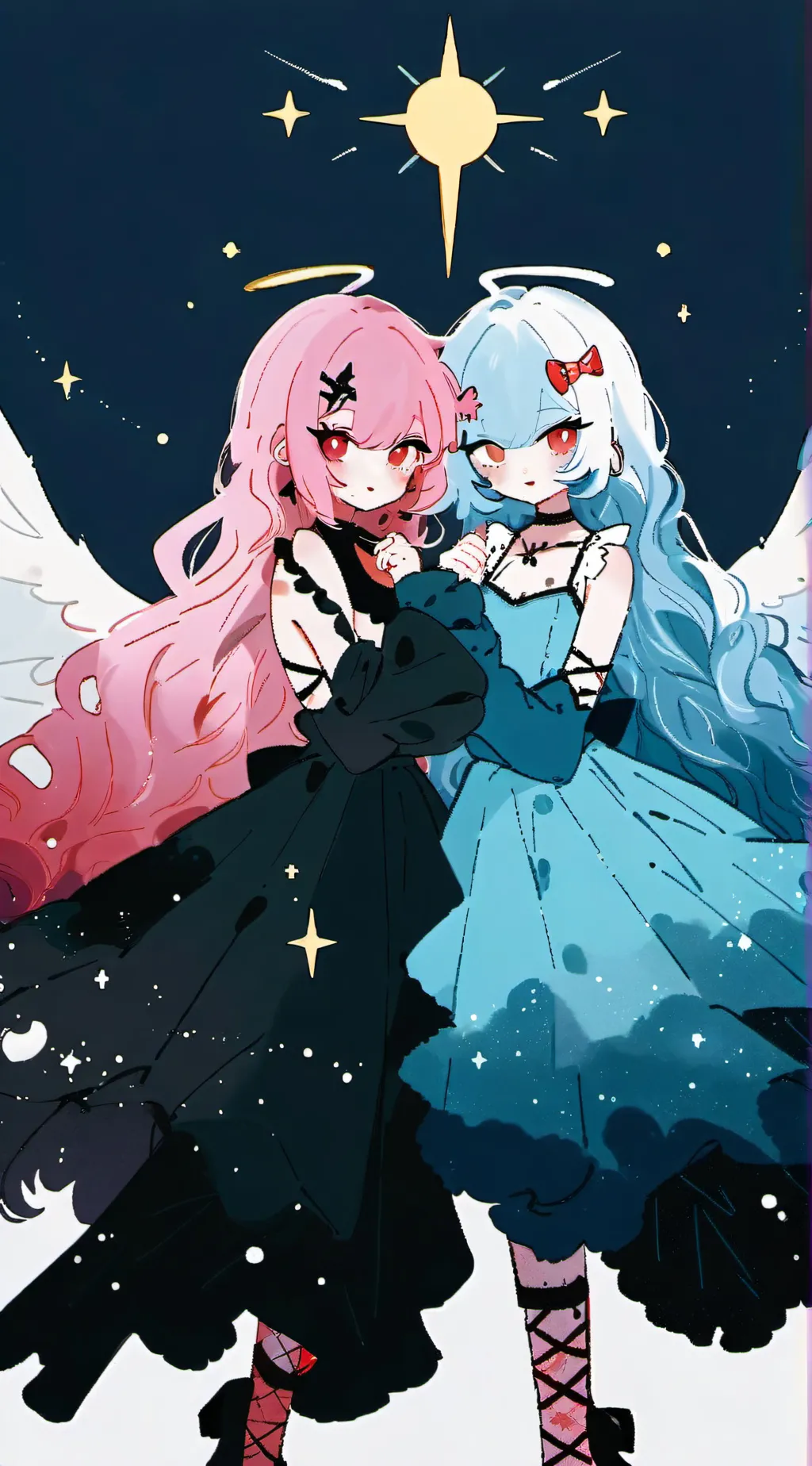 ai character: Rose and Violet  background