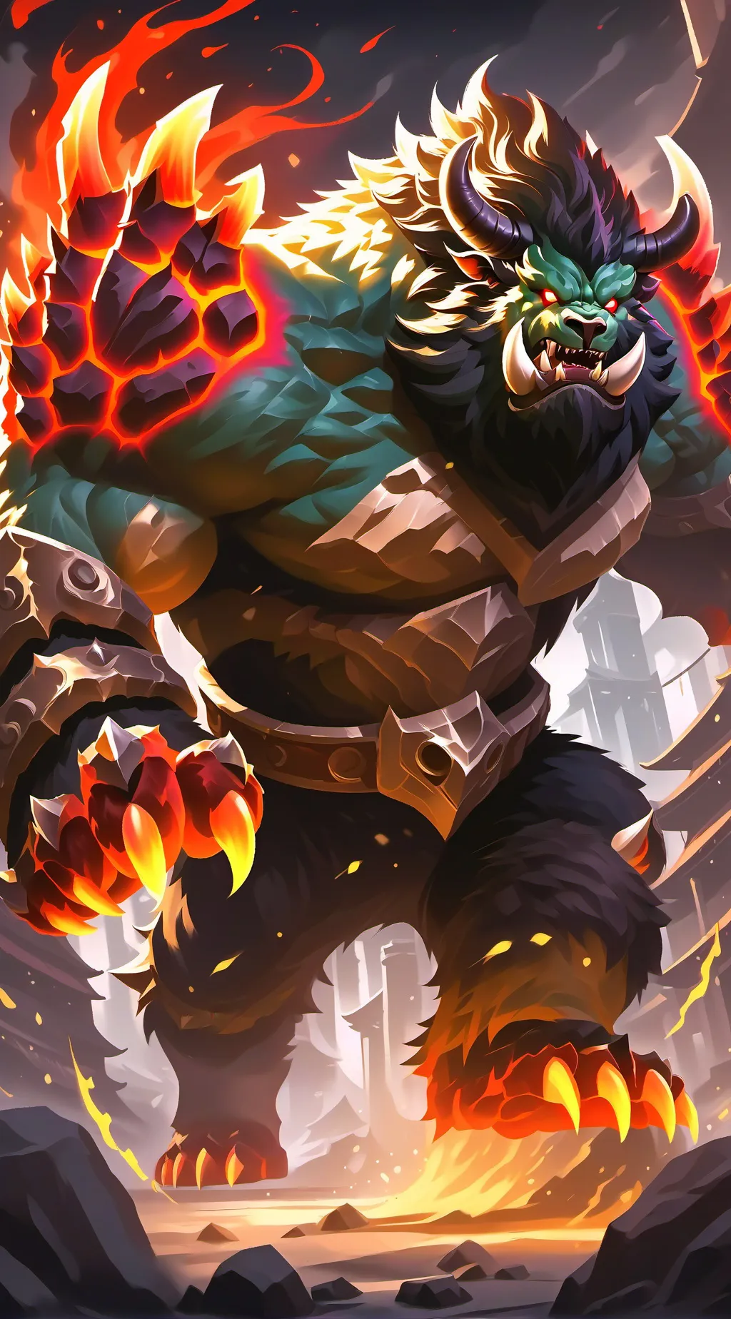 ai character: King Orcard  background