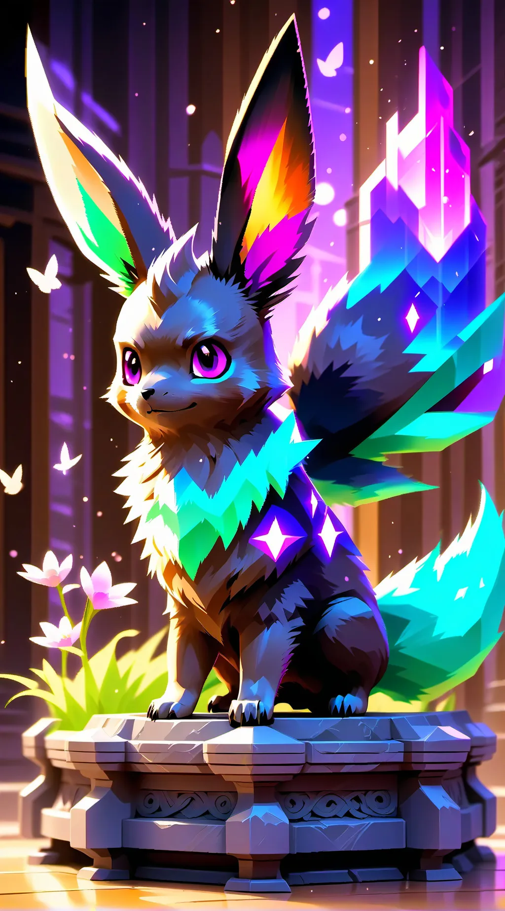 ai character: eevee evolutions:3 background
