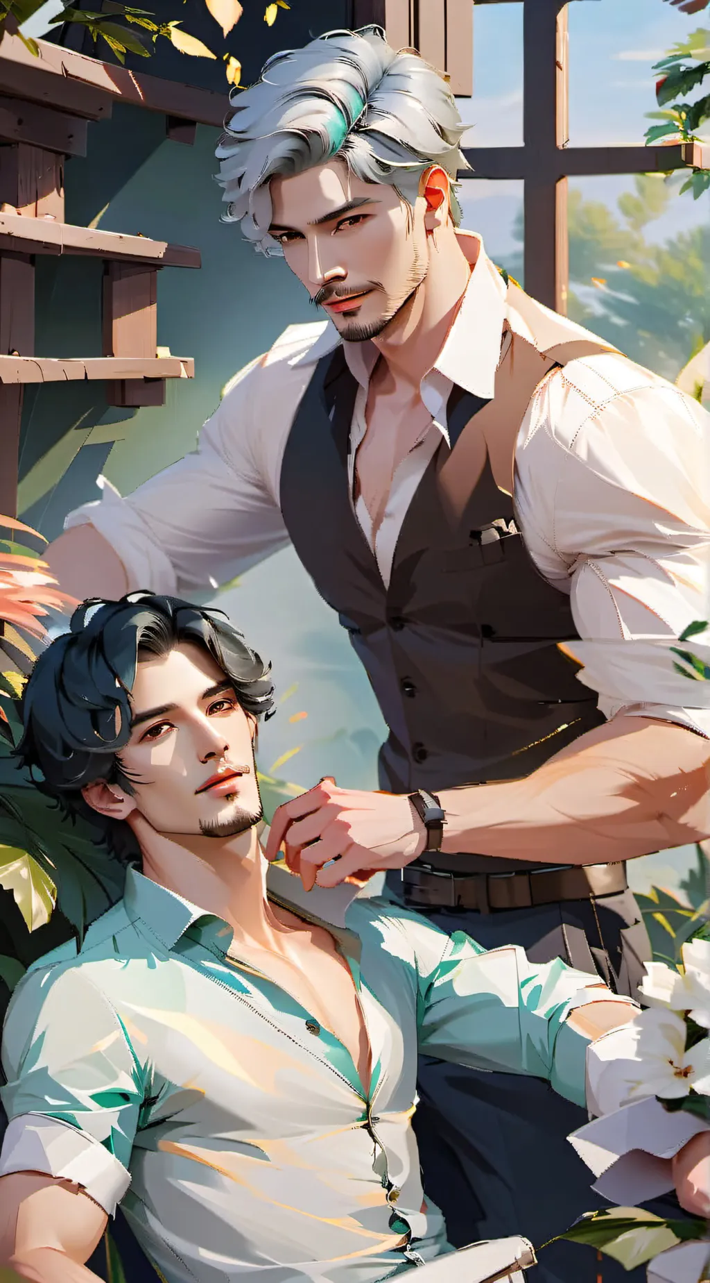 ai character: Nico and Mark  background