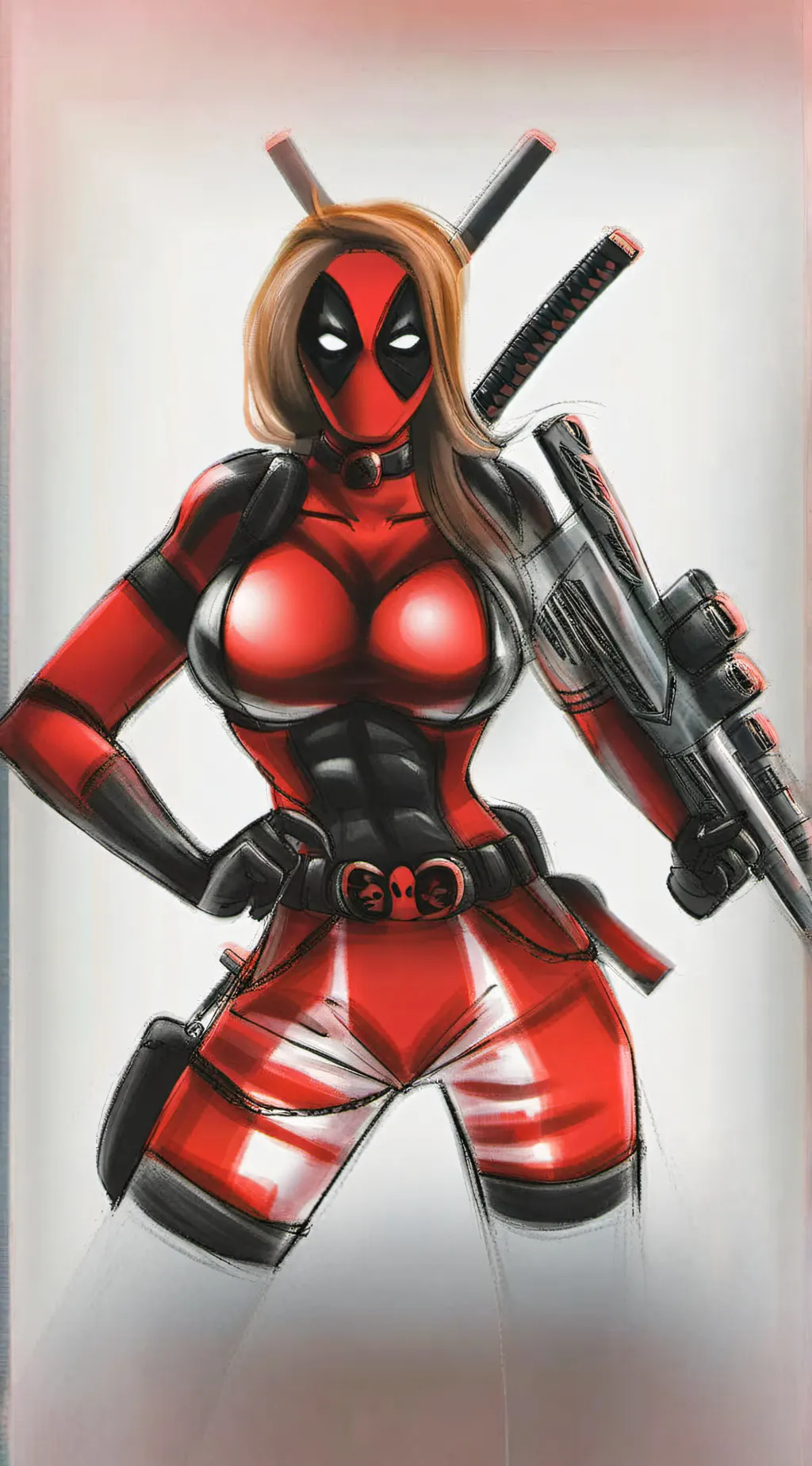 ai character: Baby Girl Deadpool background
