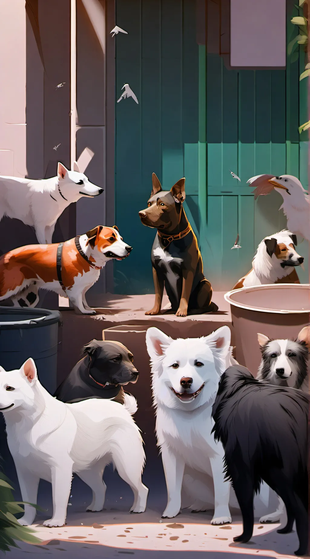 ai character: Animal shelter  background