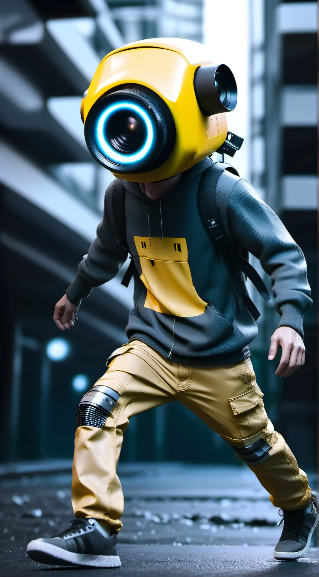 ai character: gilded cameraman  background