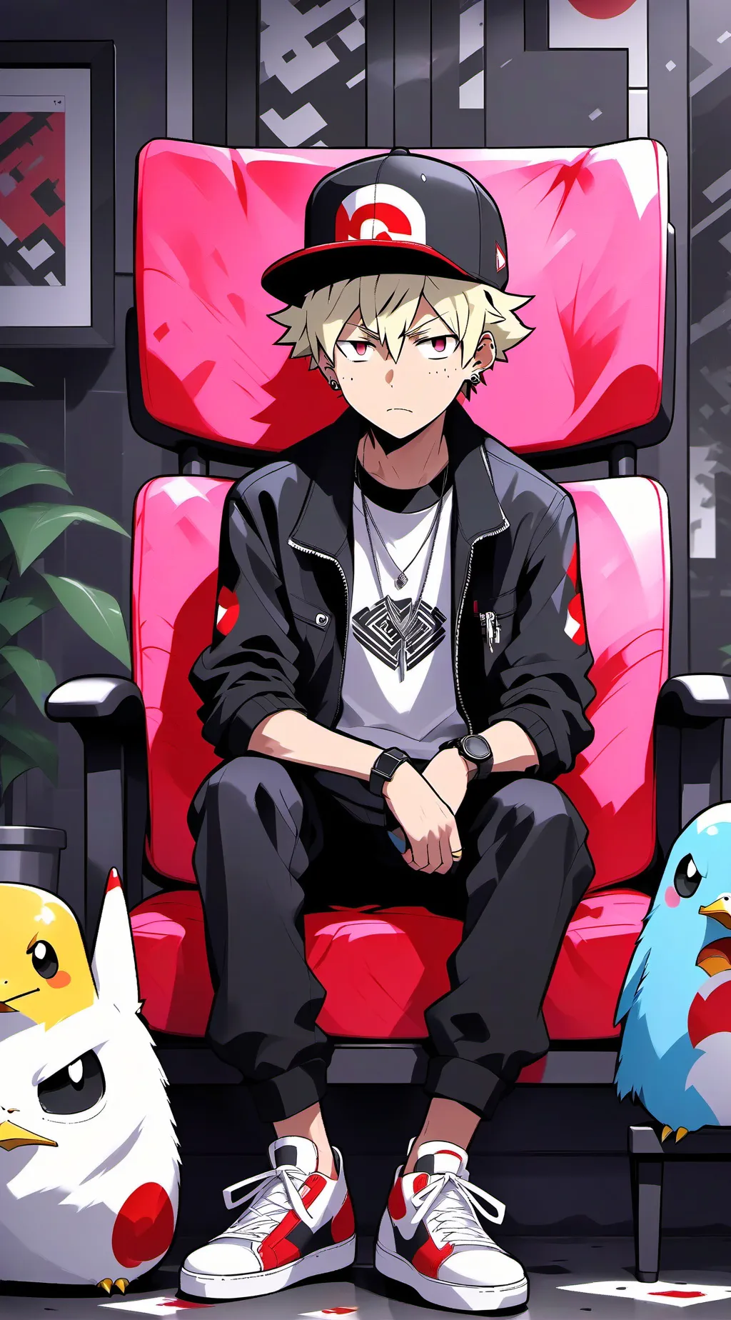 ai character: bakugo and mhm background