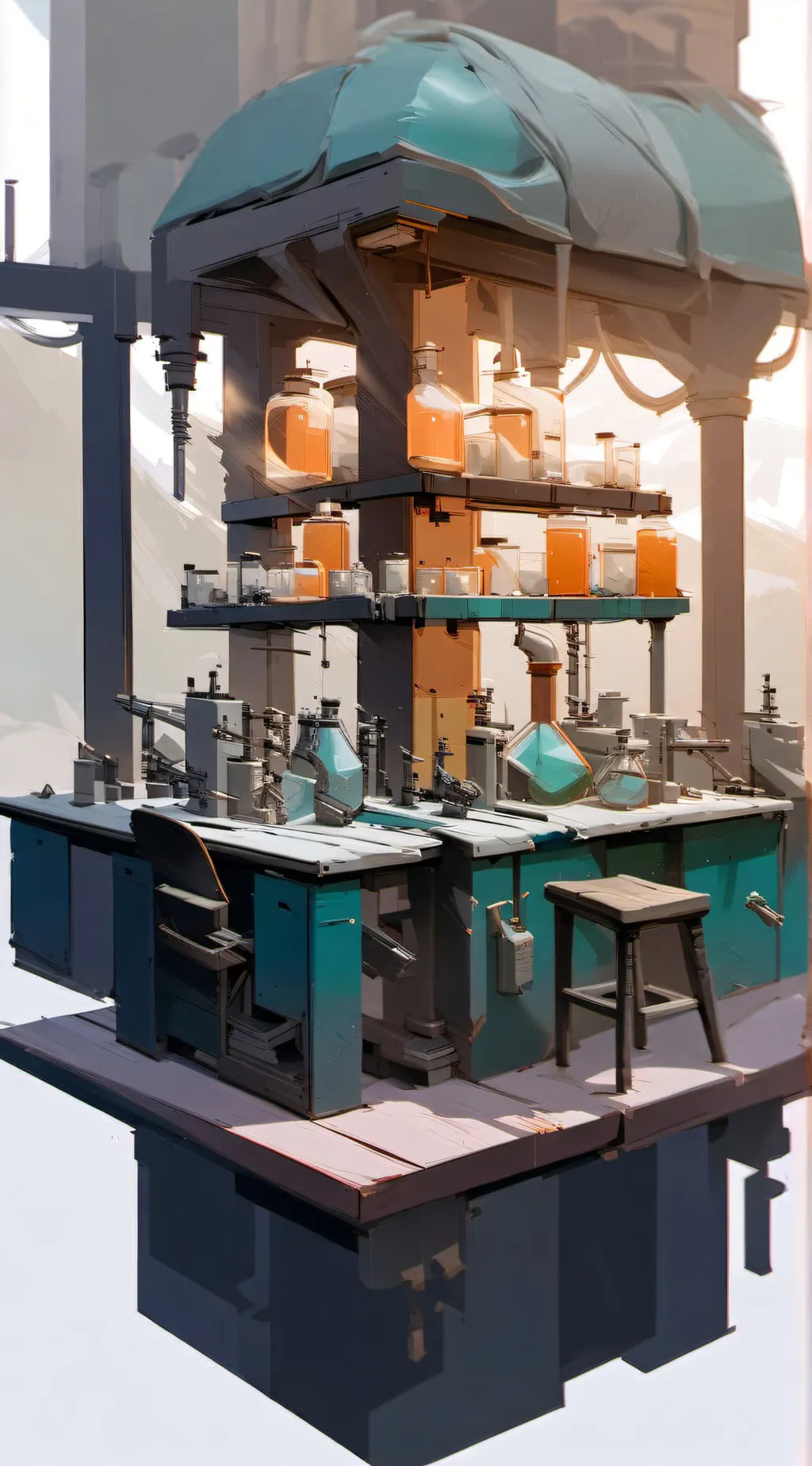 ai character: Testing facility  background