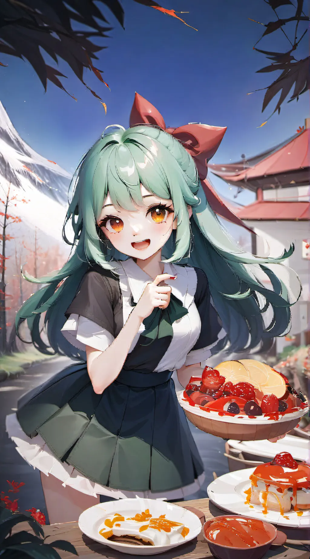 ai character: leafy from bfdi background