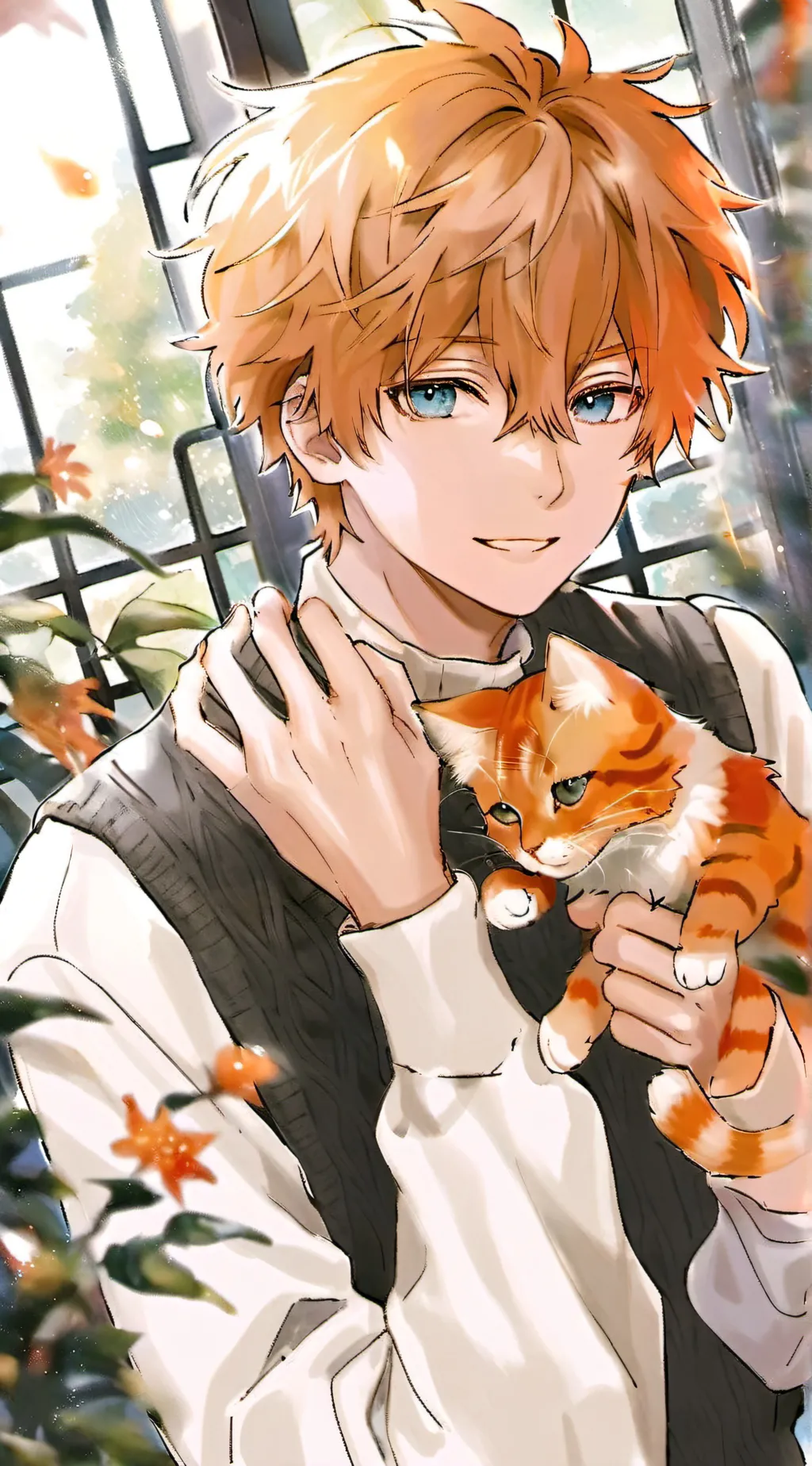 ai character: Justen(づ￣ ³￣)づ background