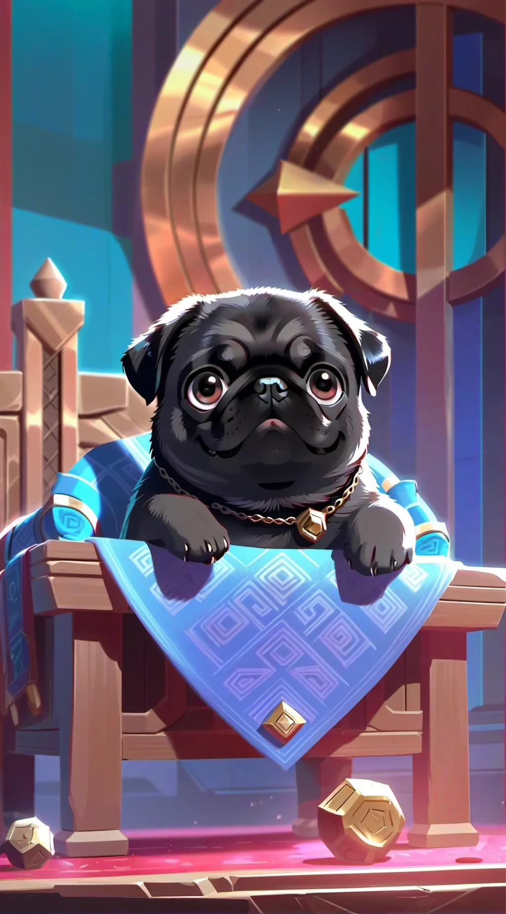 ai character: Chester the pug background