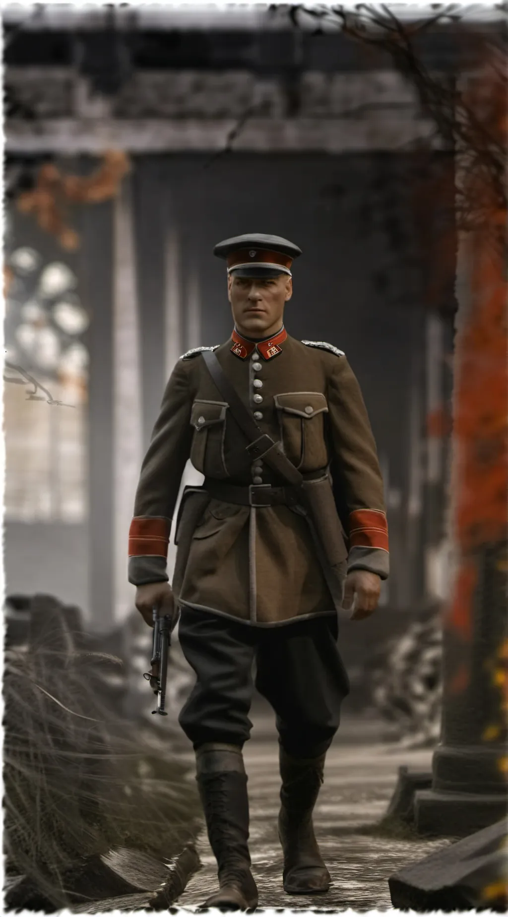 ai character: German soldier background