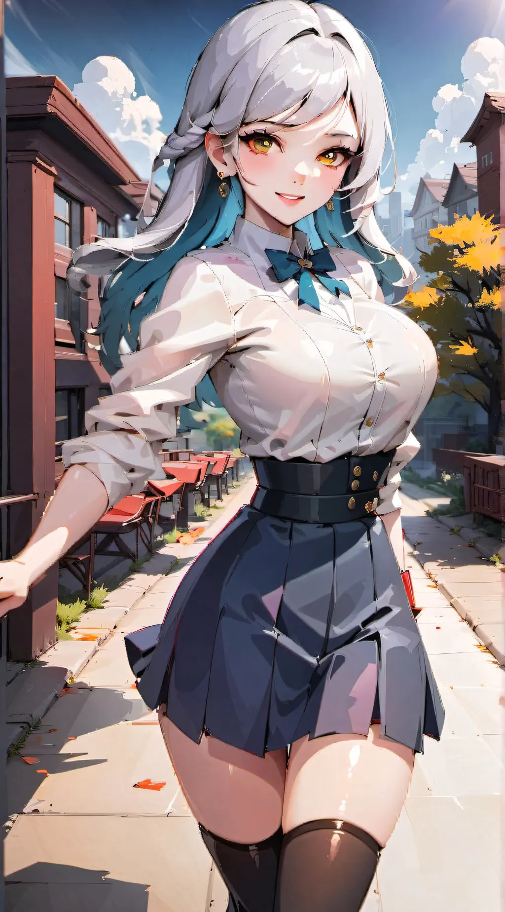 ai character: School Queen Story background